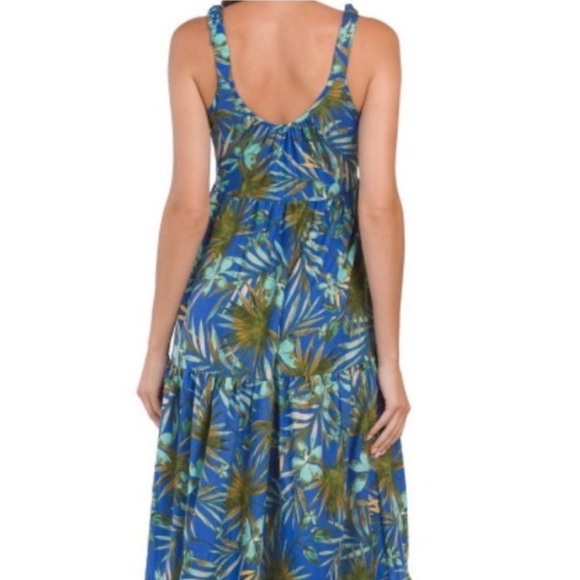 BOG Band of Gypsies NWT Tropical Tiered Maxi Summer Sun Dress M MSRP $70 - Picture 3 of 7